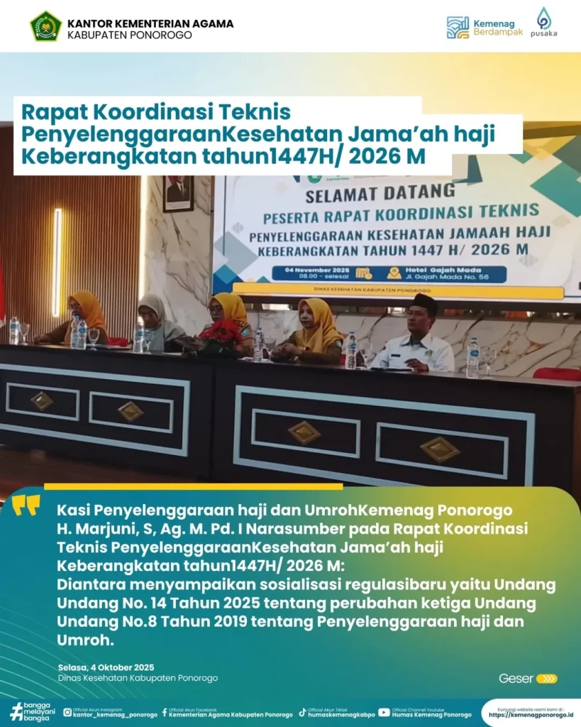 Kemenag Ponorogo Siap Sukseskan Penyelenggaraan Haji 1447 H / 2026 M