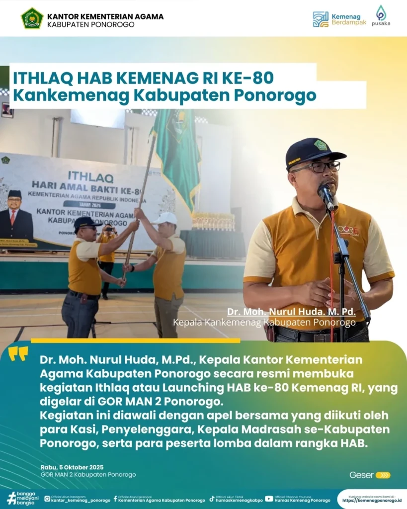 Kemenag Ponorogo Resmi Luncurkan Rangkaian HAB Kemenag RI ke-80