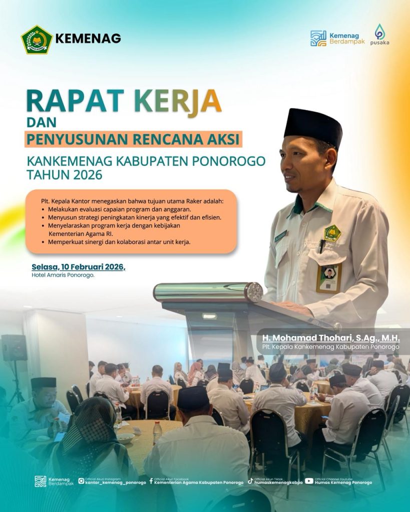 Raker Kankemenag Ponorogo 2026 Resmi Dibuka, Perkuat Sinergi dan Komitmen Kinerja