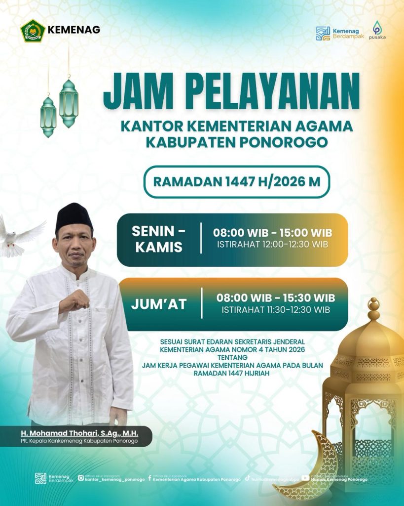 Jam Pelayanan Ramadan 1447H / 2026M