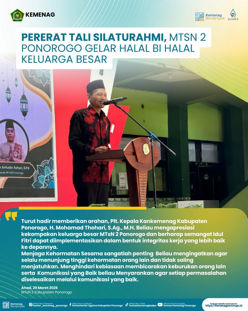 Pererat Tali Silaturahmi, MTsN 2 Ponorogo Gelar Halal Bi Halal Keluarga Besar