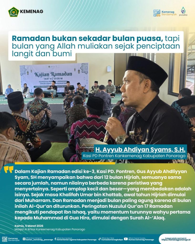 Ramadan Bukan Sekadar Bulan Puasa, tetapi Bulan Turunnya Al-Qur’an