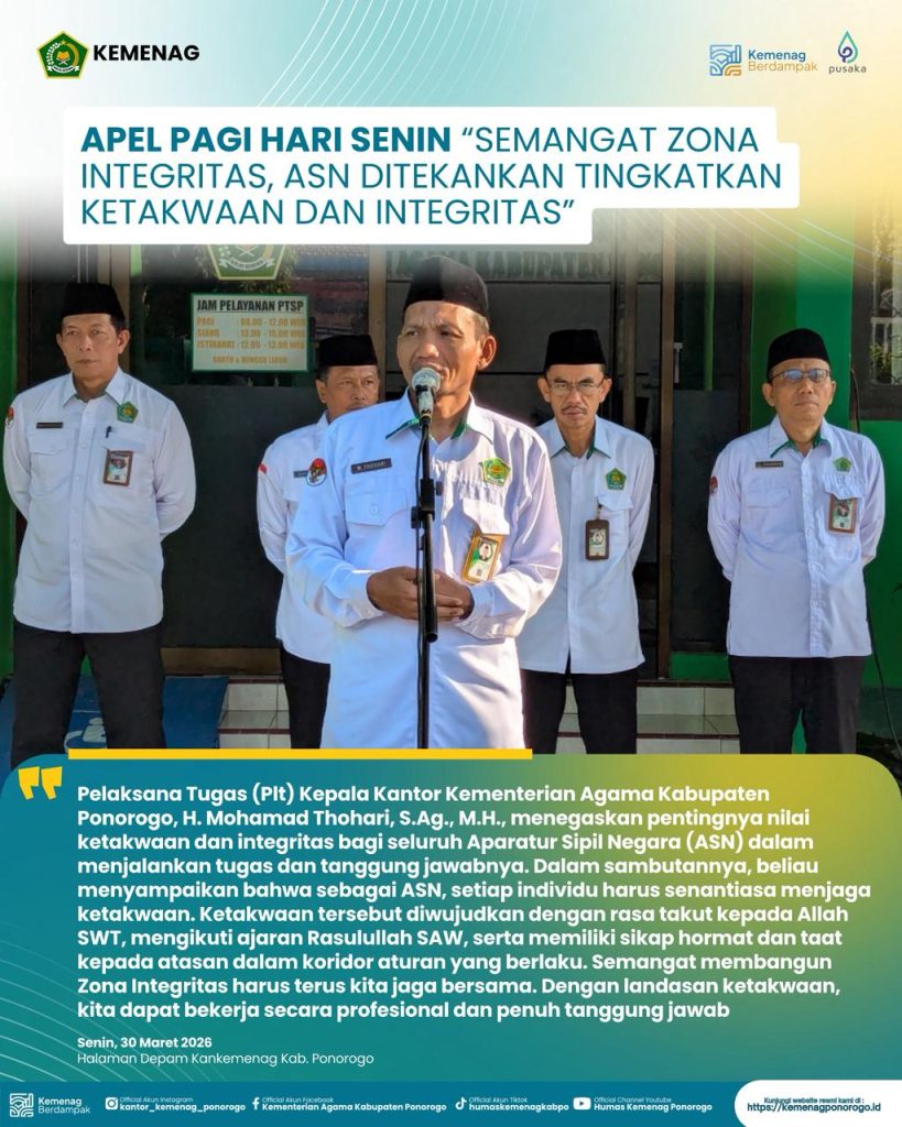 Semangat Zona Integritas, ASN Ditekankan Tingkatkan Ketakwaan dan Integritas