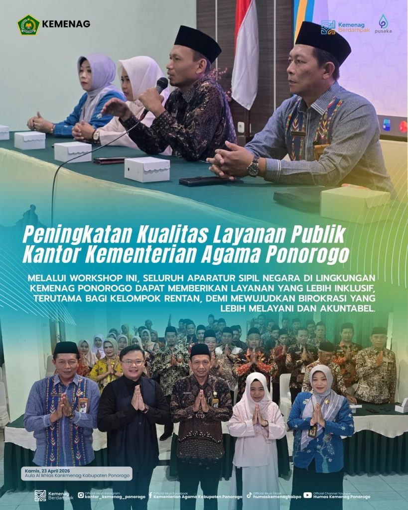 Kemenag Ponorogo Perkuat Layanan Publik melalui Workshop Pelayanan dan Kelompok Rentan
