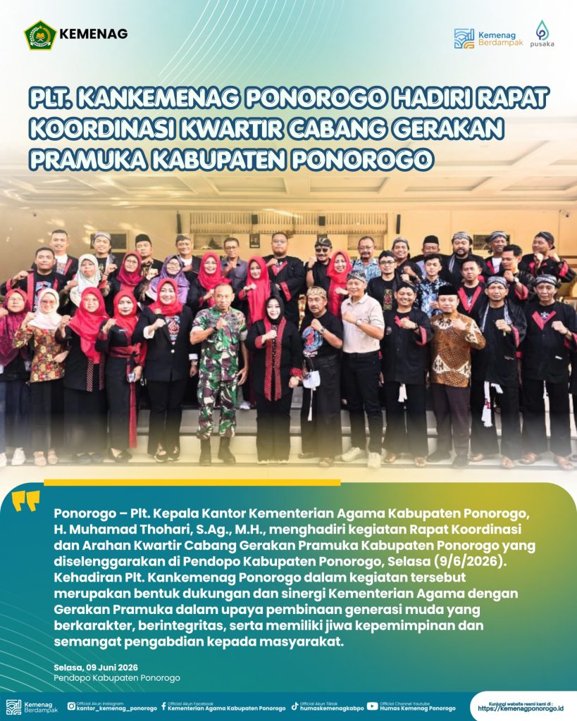 Plt. Kankemenag Ponorogo Hadiri Rapat Koordinasi Kwartir Cabang Gerakan Pramuka Kabupaten Ponorogo