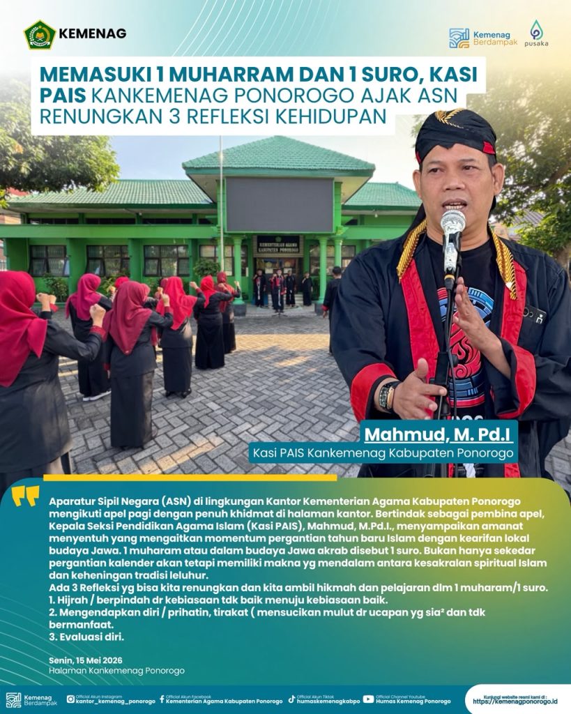 Apel Pagi ASN Kemenag Ponorogo: Memaknai 1 Muharam/1 Suro sebagai Momentum Hijrah dan Evaluasi Diri
