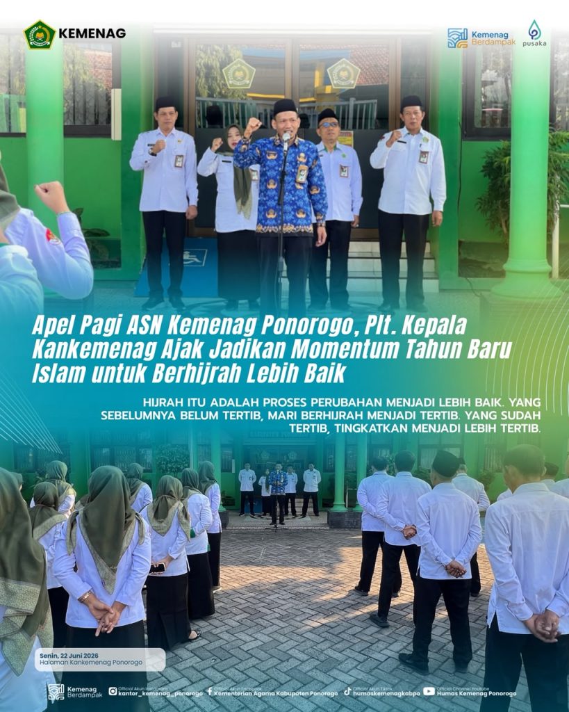 Apel Pagi ASN Kemenag Ponorogo, Plt. Kepala Kankemenag Ajak Jadikan Momentum Tahun Baru Islam untuk Berhijrah Lebih Baik