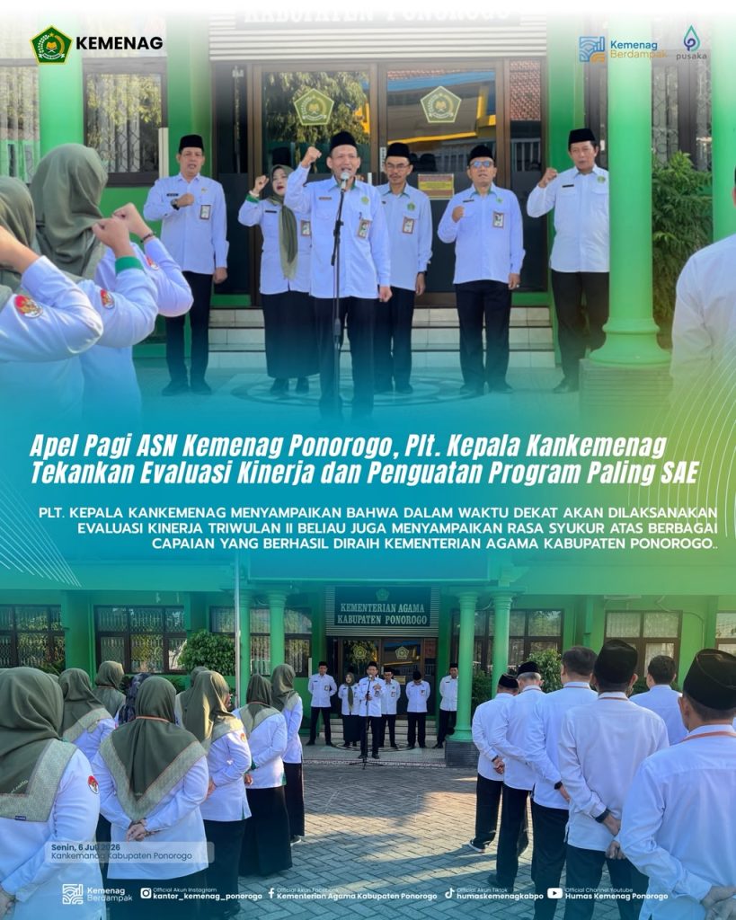 Apel Pagi ASN Kemenag Ponorogo, Plt. Kepala Kankemenag Tekankan Evaluasi Kinerja dan Penguatan Program Paling SAE